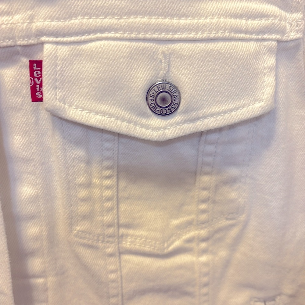 Levi's Cream White Denim Jean Jacket - Picture 6 of 10